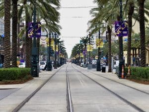 Flag pole banners for Super Bowl XLVII (Perry Knotts/NFL)