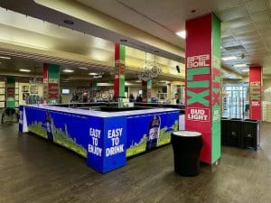 Super Bowl LIX bar and column warps