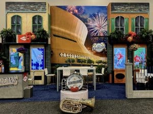 Various booth graphics and signage for the Super Bowl LIX Host Committee press event