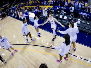 James Madison during Game Eleven of the 2025 Sun Belt Conference Women’s Basketball Championships between Coastal Carolina and James Madison at Pensacola Bay Center on March 9, 2025 in Pensacola, Florida. (Photograph by AJ Henderson / Sun Belt Conference)